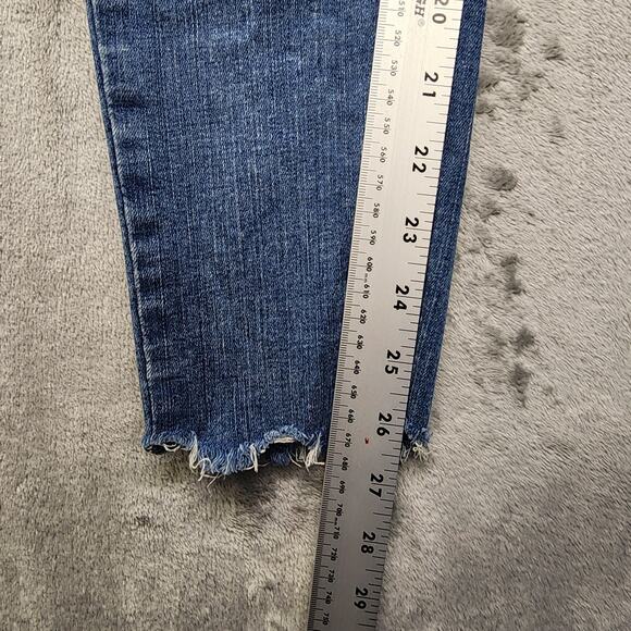 Levi's Jeans Women 28 Blue 720 High Rise Super Skinny Distressed Raw Hem Stretch - Picture 13 of 15